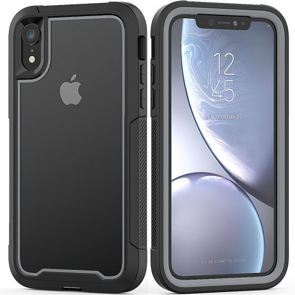 Wholesale iPhone Xs Max Clear Dual Defense Case (Gray)